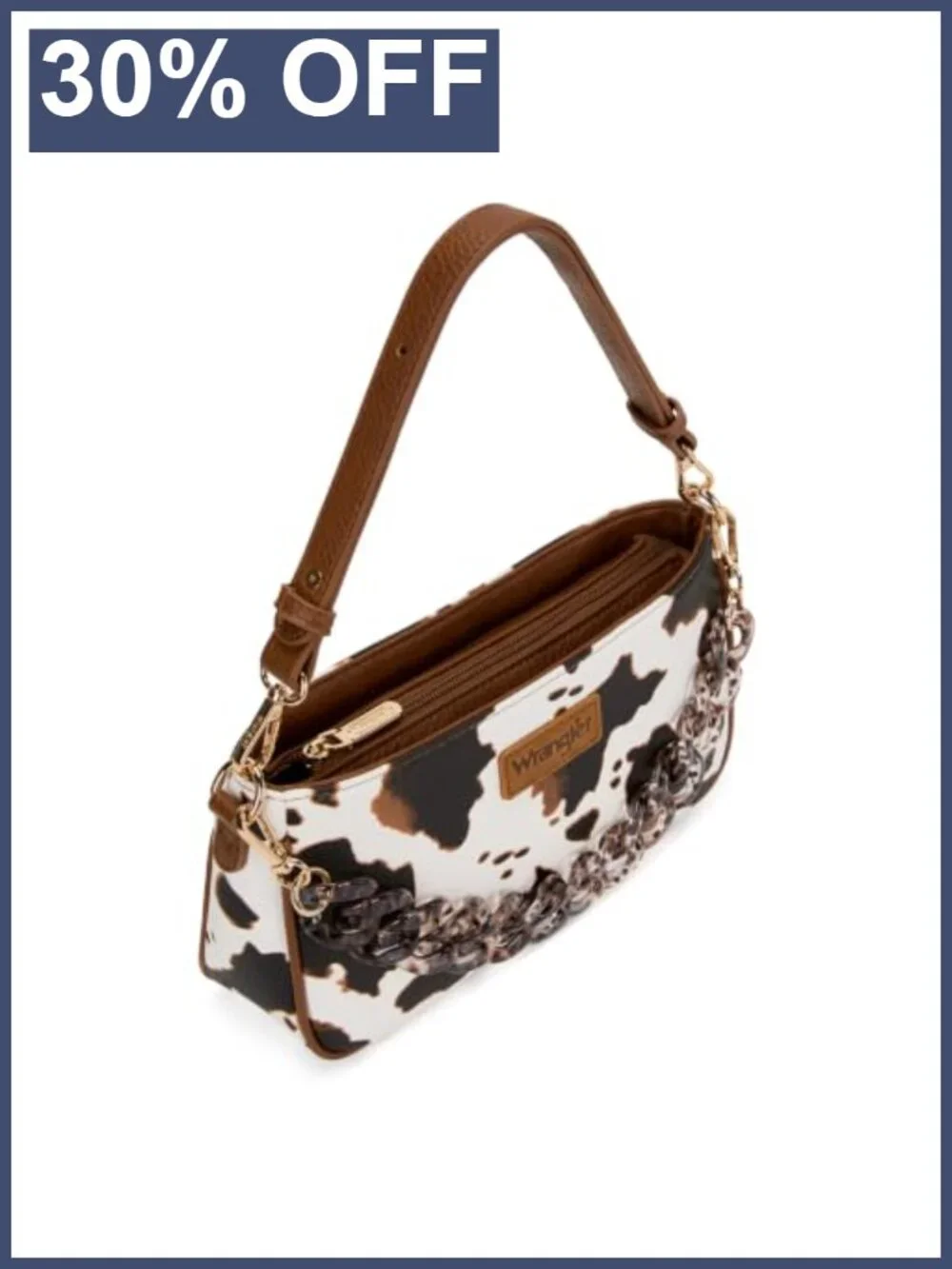 Wrangler Small Cheetah Print Shoulder Bag Clutch Hobo with Acrylic Strap